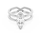 Marquise Hidden Halo & Split Shank Lab Grown Diamond Engagement Ring