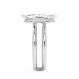 Marquise Hidden Halo & Split Shank Lab Grown Diamond Engagement Ring