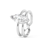 Marquise Hidden Halo & Split Shank Lab Grown Diamond Engagement Ring