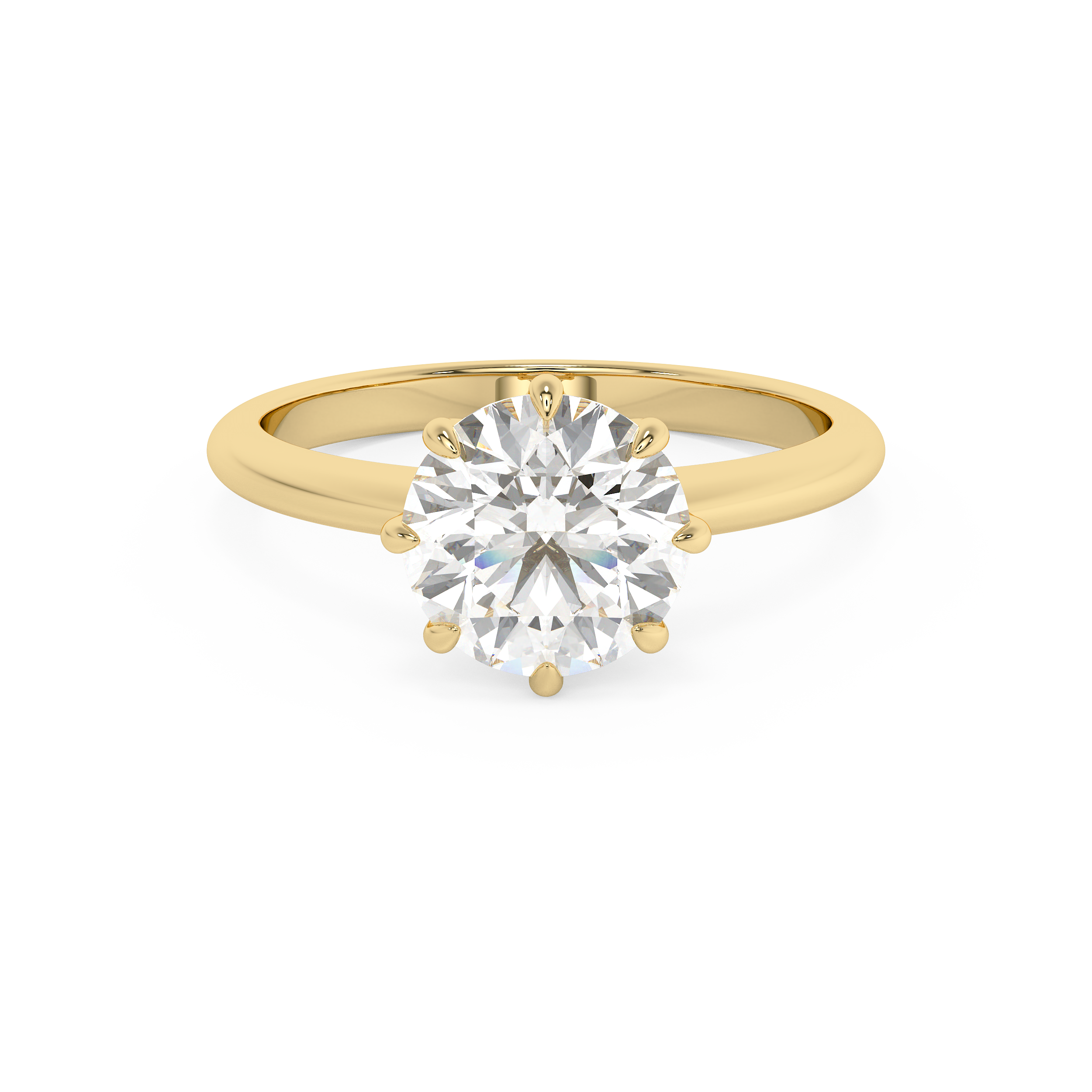 Round Solitaire Lab Grown Diamond Engagement Ring