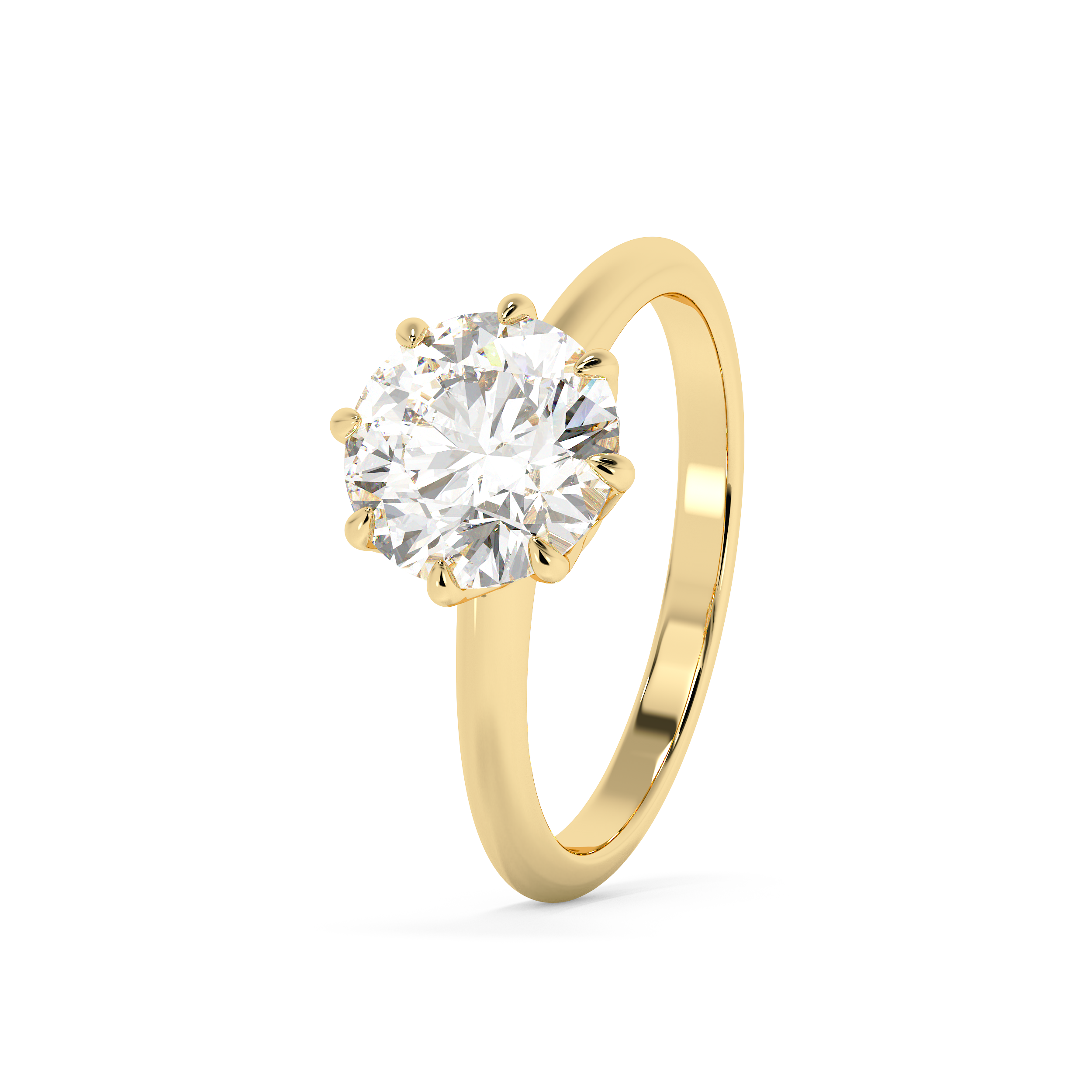 Round Solitaire Lab Grown Diamond Engagement Ring