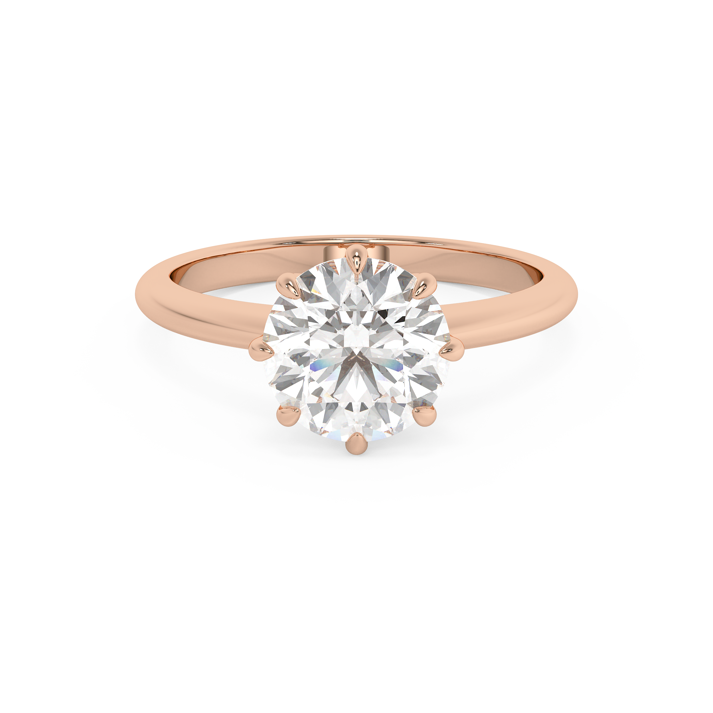 Round Solitaire Lab Grown Diamond Engagement Ring