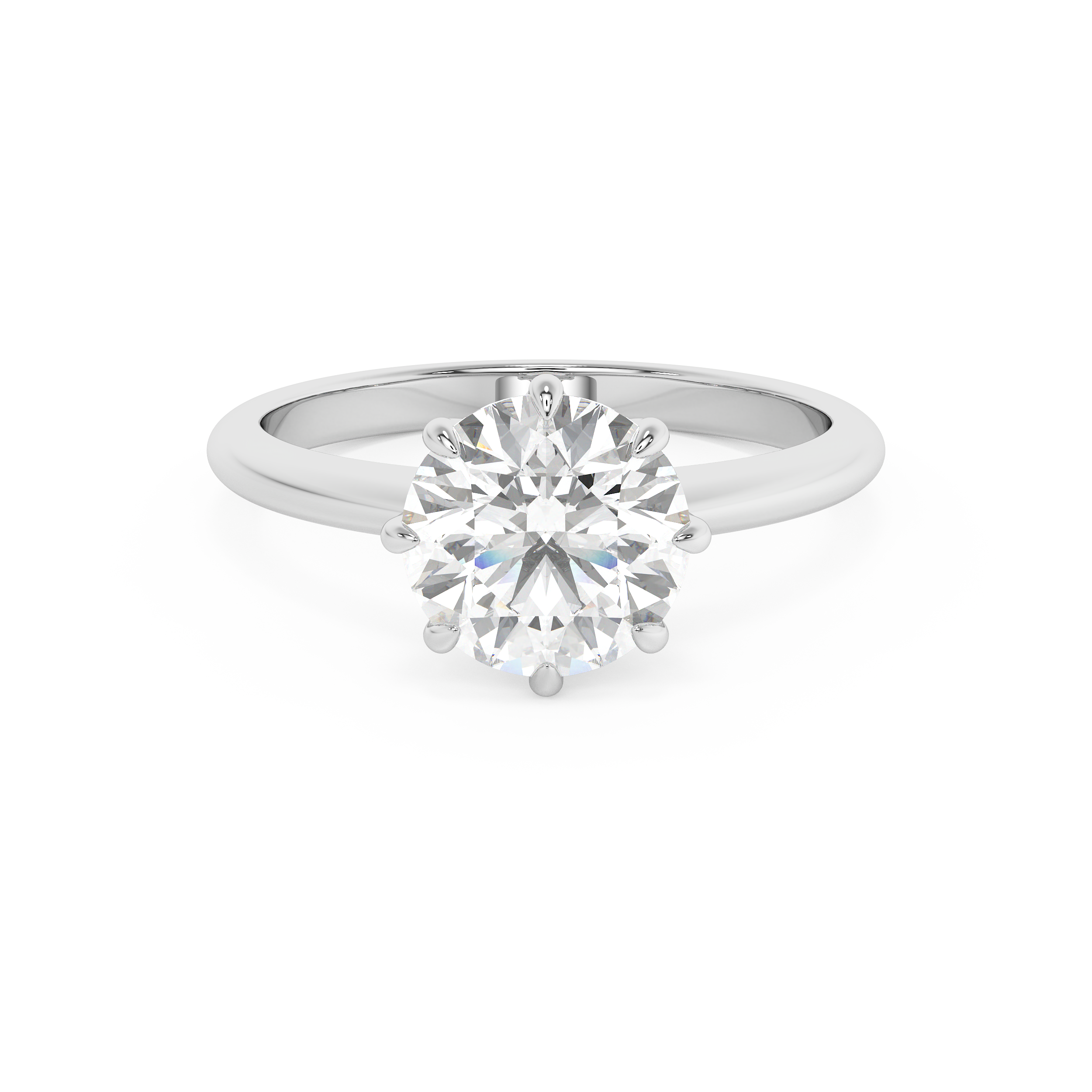 Round Solitaire Lab Grown Diamond Engagement Ring