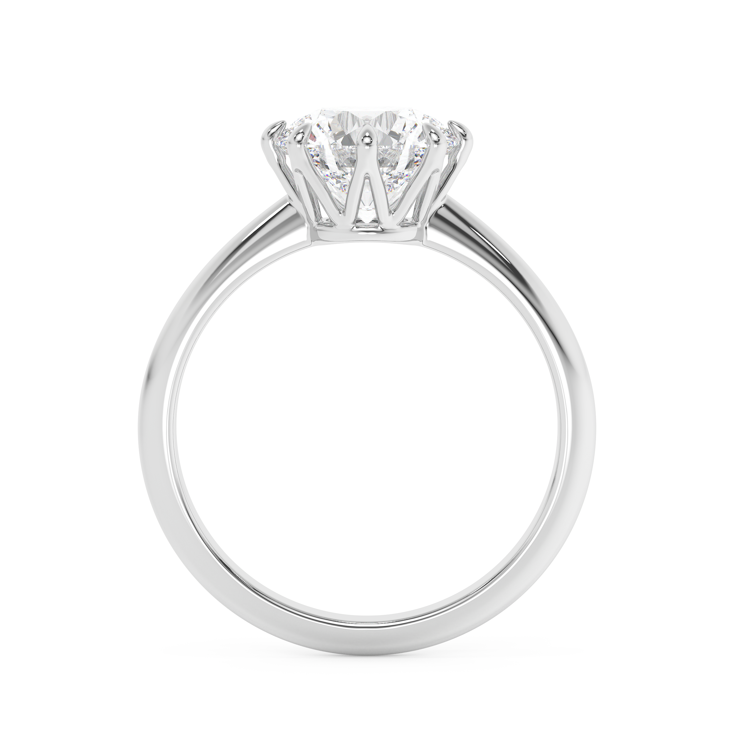 Round Solitaire Lab Grown Diamond Engagement Ring