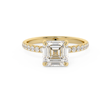 Asscher Pave Lab Grown Diamond Engagement Ring