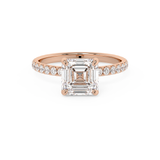 Asscher Pave Lab Grown Diamond Engagement Ring