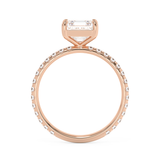 Asscher Pave Lab Grown Diamond Engagement Ring