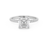 Asscher Pave Lab Grown Diamond Engagement Ring