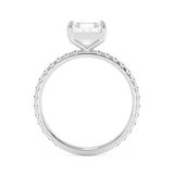 Asscher Pave Lab Grown Diamond Engagement Ring