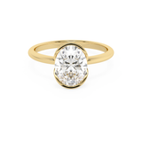 Oval Half Bezel Lab Grown Diamond Engagement Ring