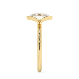 Oval Half Bezel Lab Grown Diamond Engagement Ring