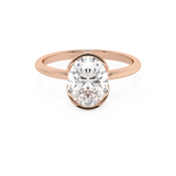 Oval Half Bezel Lab Grown Diamond Engagement Ring