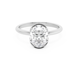 Oval Half Bezel Lab Grown Diamond Engagement Ring