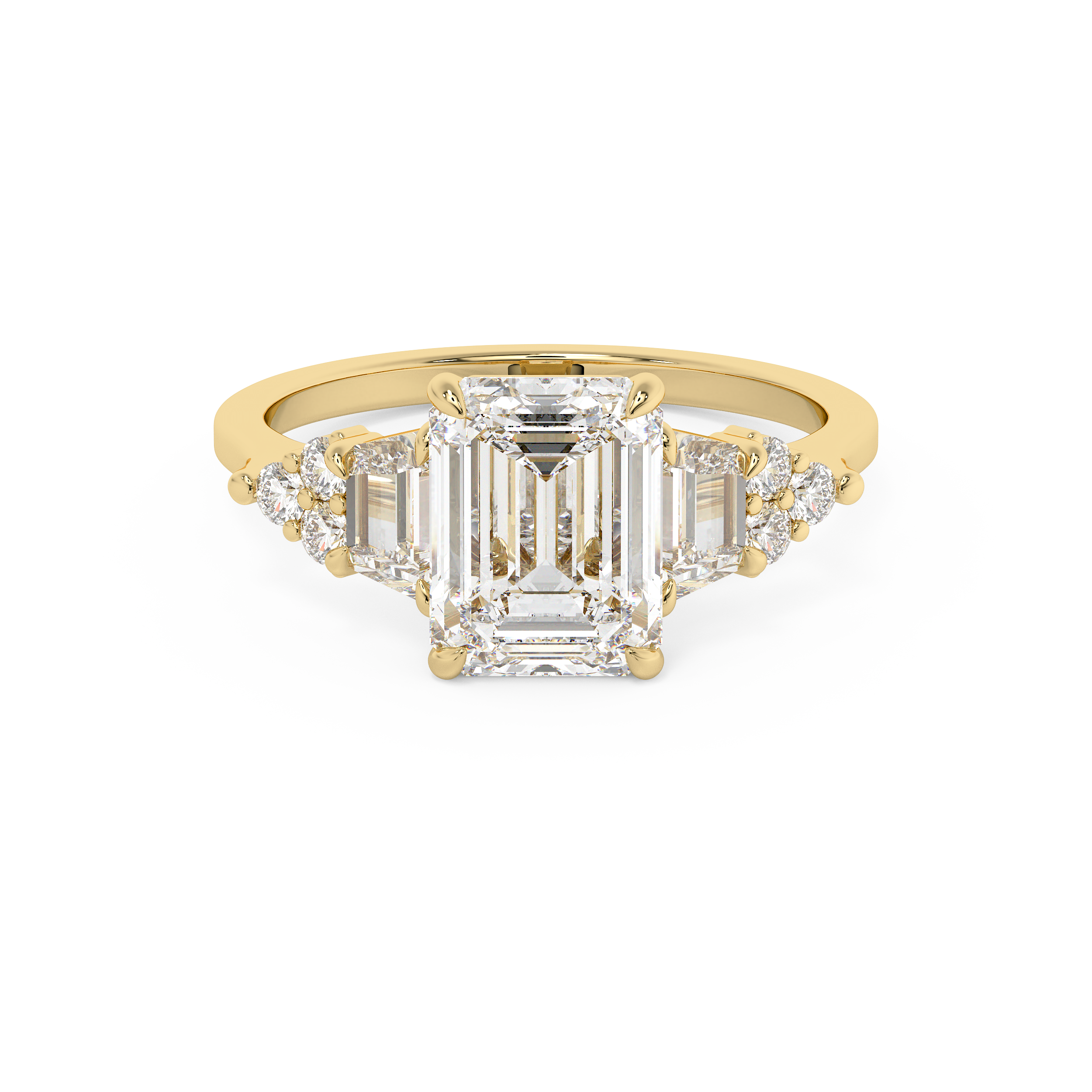 Emerald Cluster Lab Grown Diamond Engagement Ring