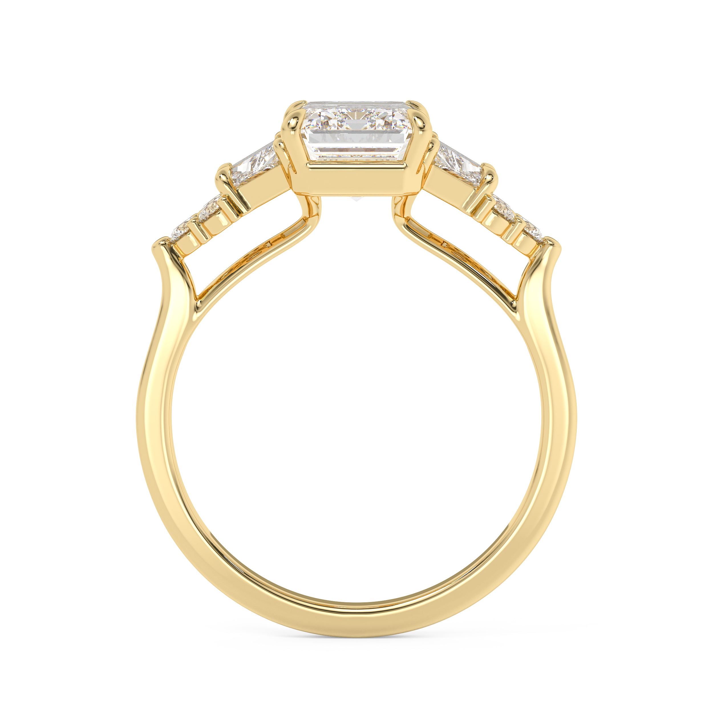 Emerald Cluster Lab Grown Diamond Engagement Ring
