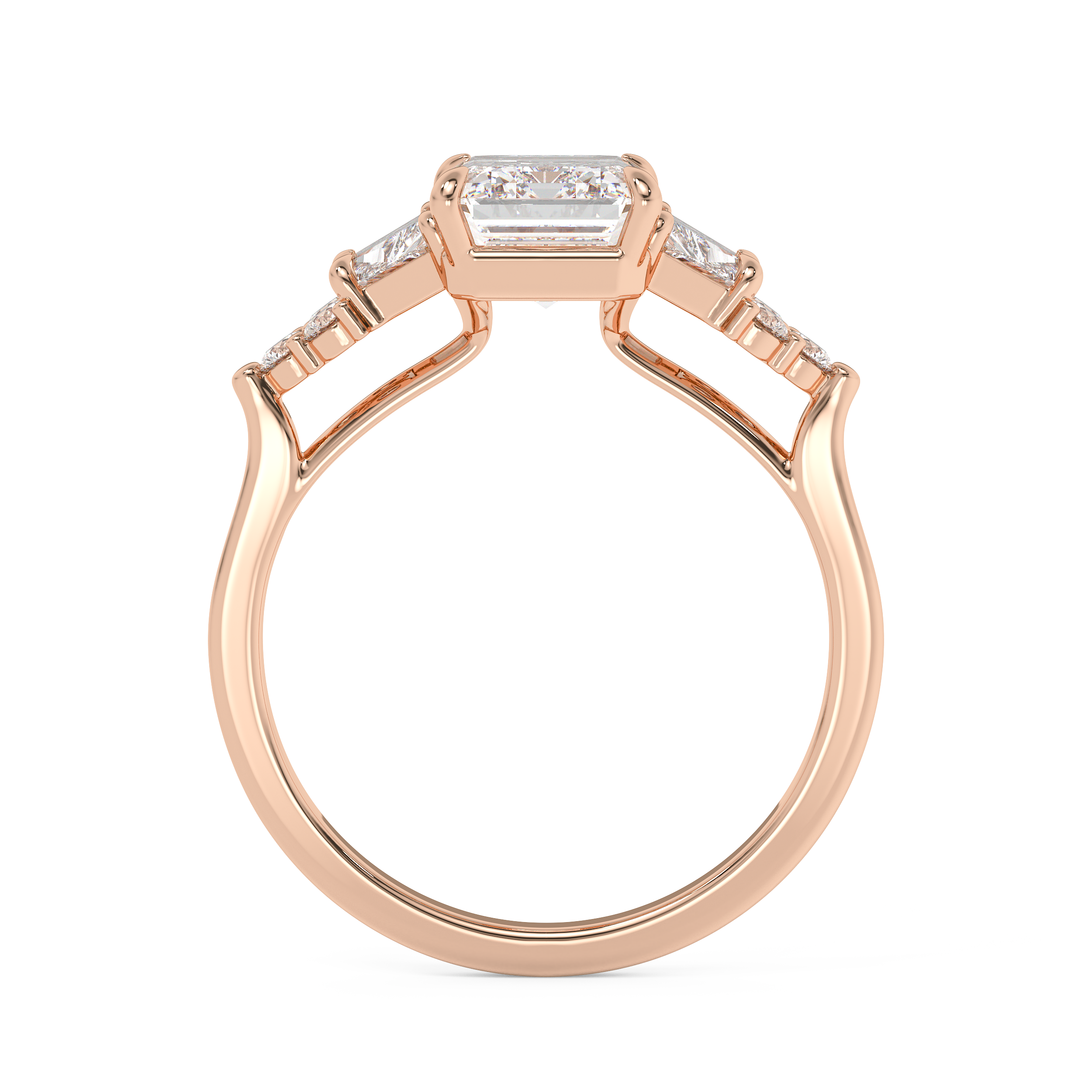Emerald Cluster Lab Grown Diamond Engagement Ring