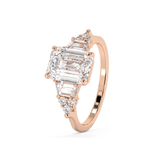 Emerald Cluster Lab Grown Diamond Engagement Ring