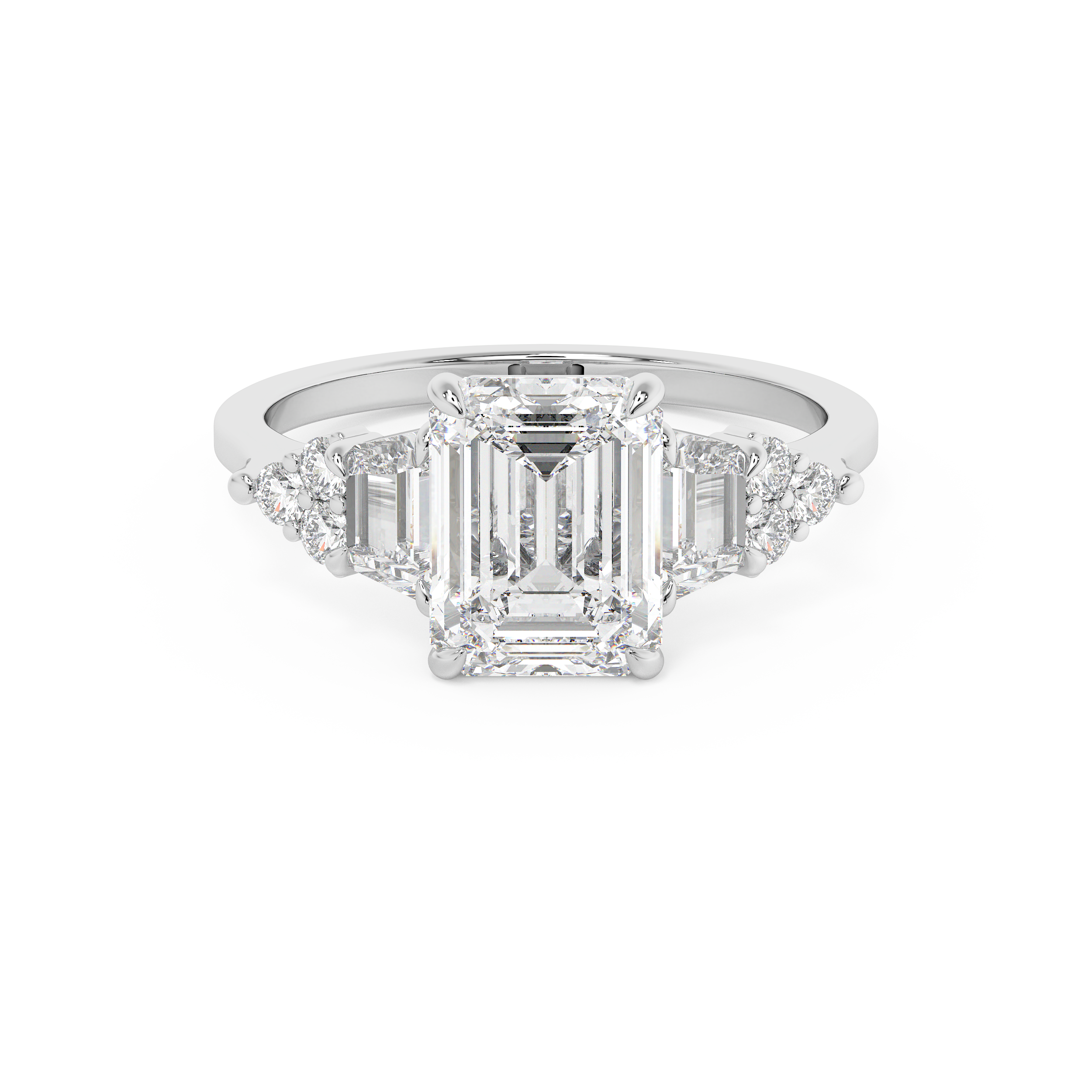 Emerald Cluster Lab Grown Diamond Engagement Ring