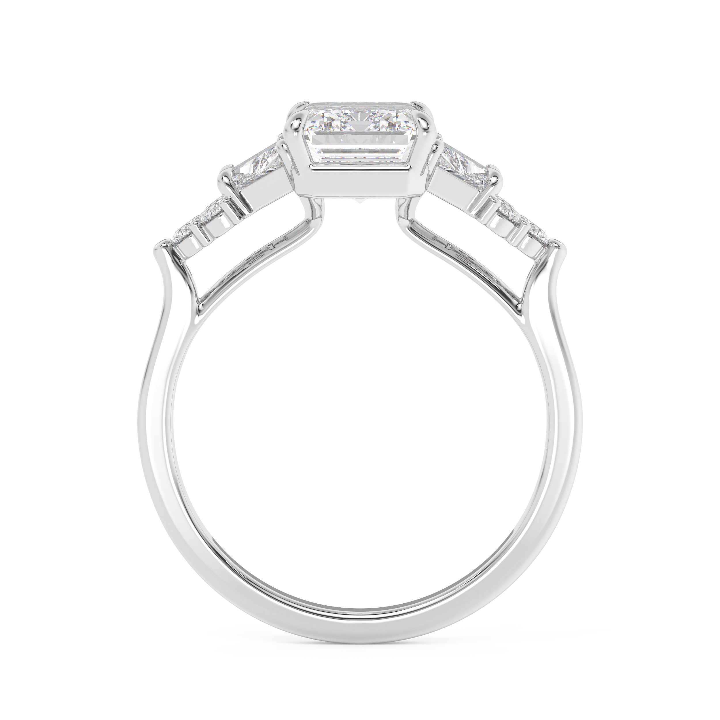 Emerald Cluster Lab Grown Diamond Engagement Ring