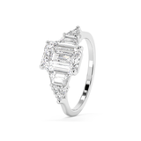 Emerald Cluster Lab Grown Diamond Engagement Ring