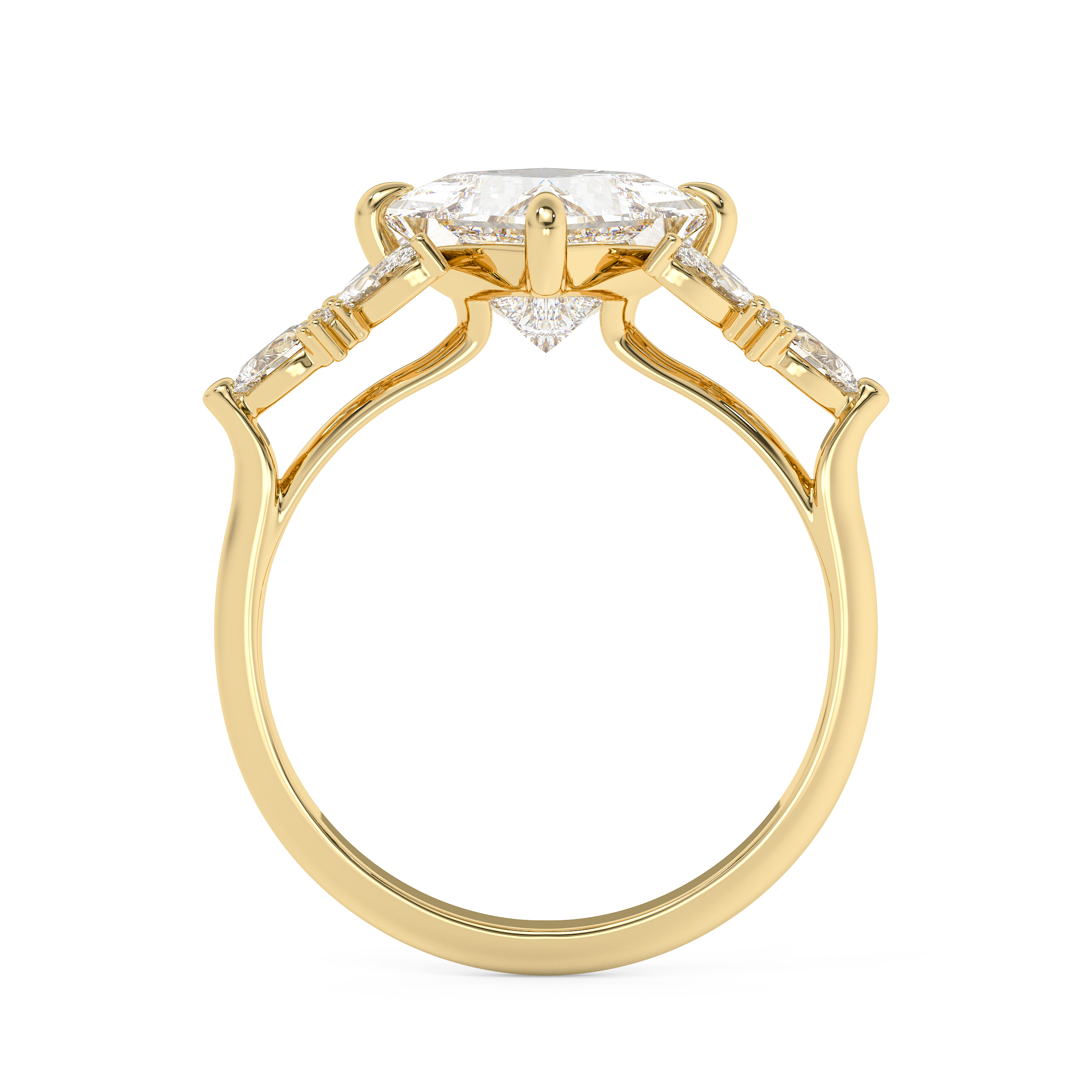 Princess Cluster Lab Grown Diamond Engagement Ring