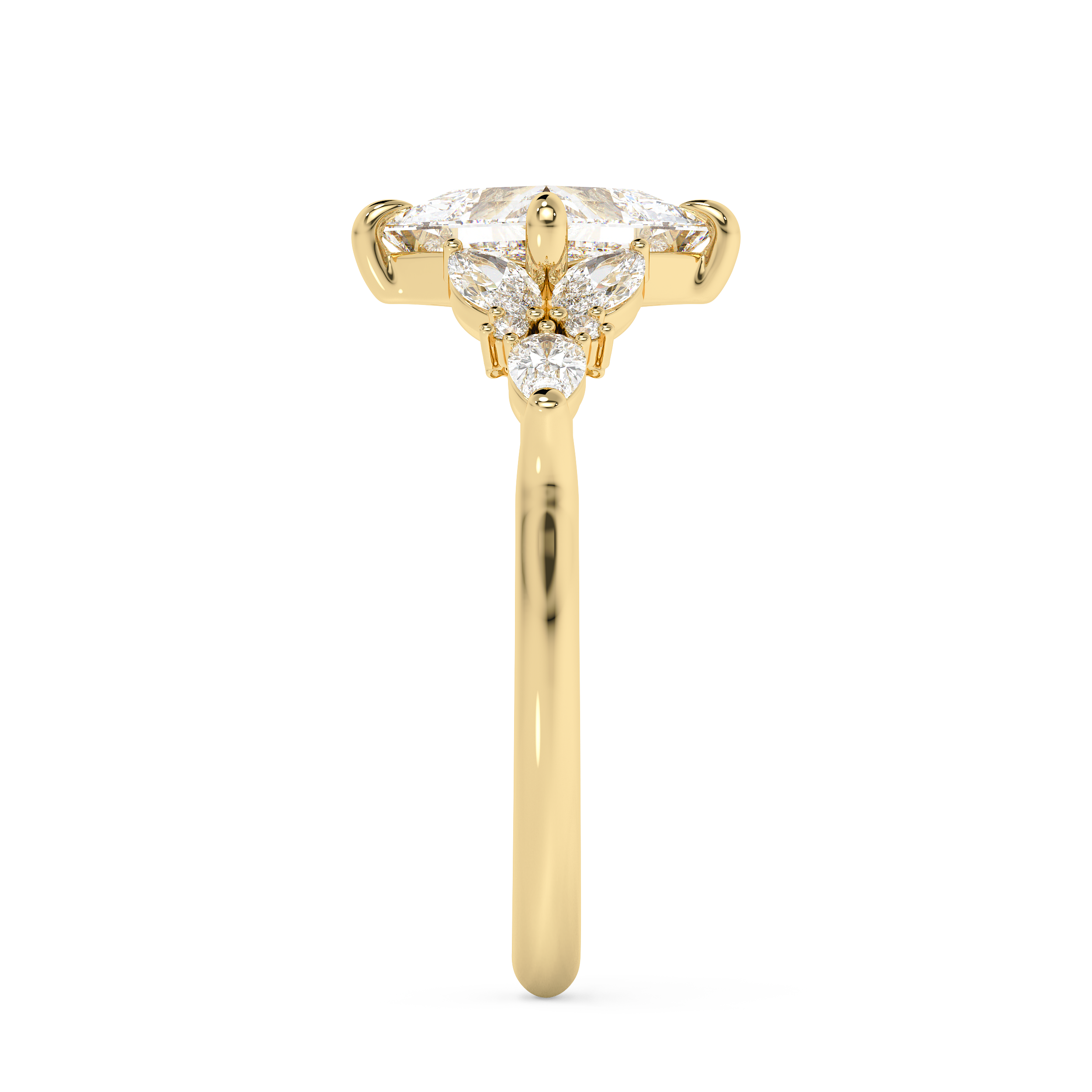 Princess Cluster Lab Grown Diamond Engagement Ring