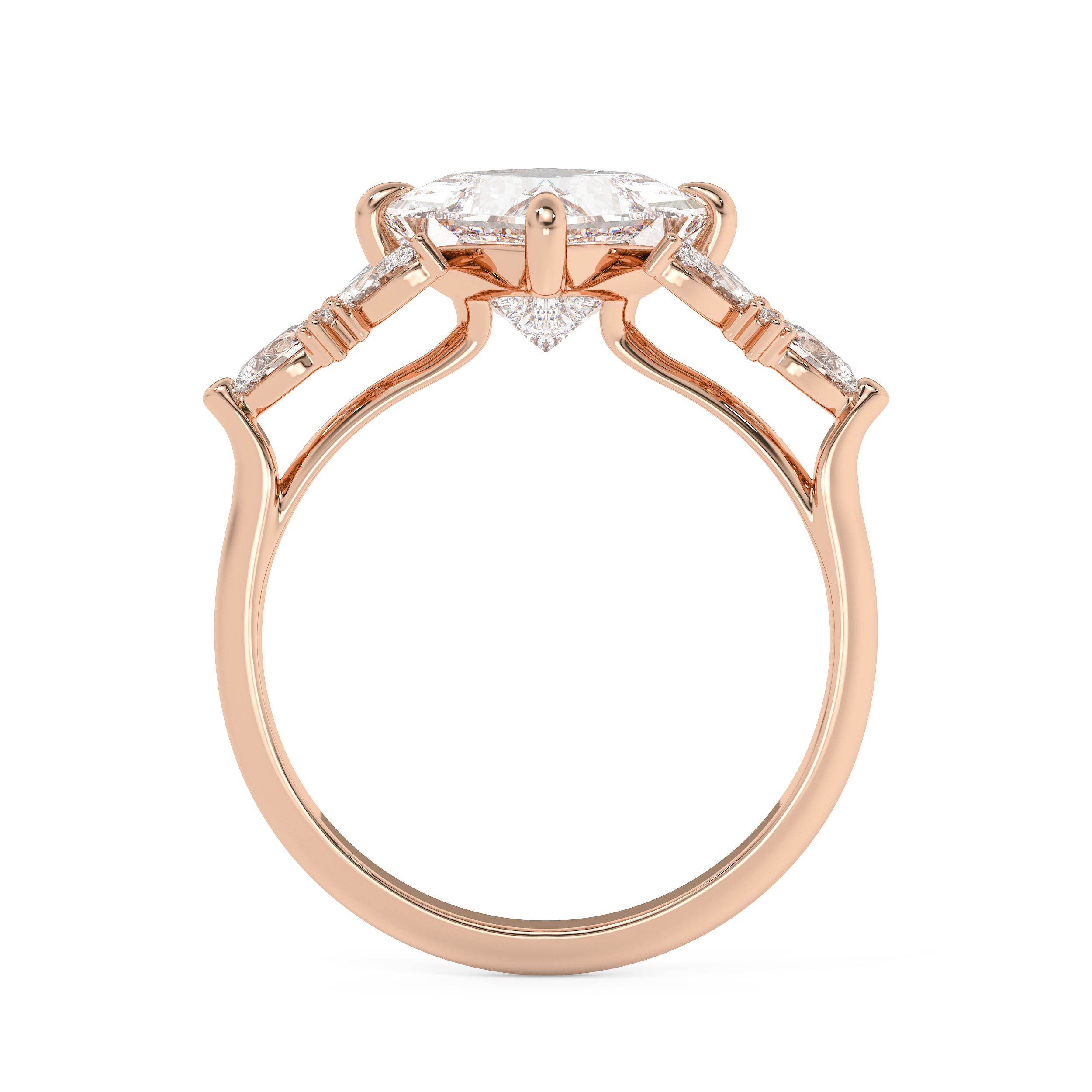 Princess Cluster Lab Grown Diamond Engagement Ring