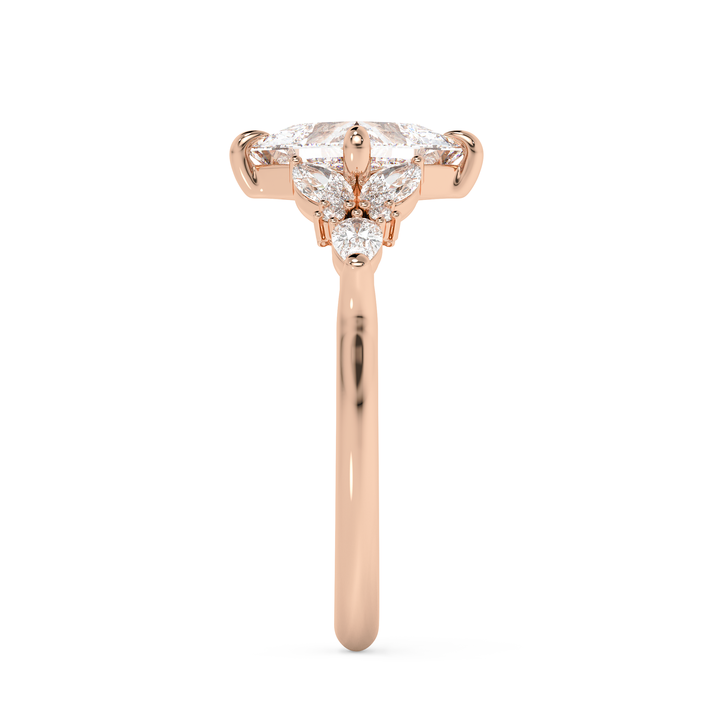 Princess Cluster Lab Grown Diamond Engagement Ring