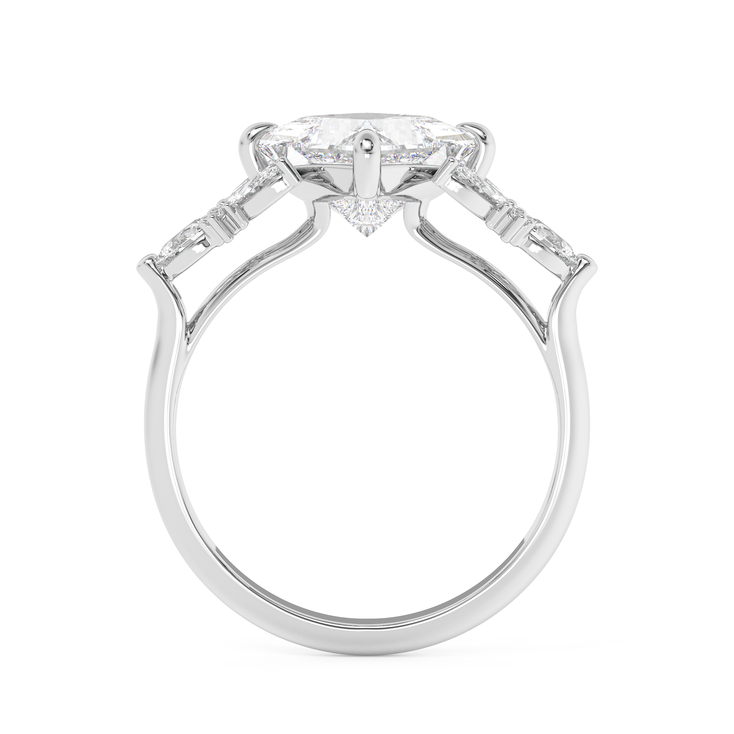 Princess Cluster Lab Grown Diamond Engagement Ring