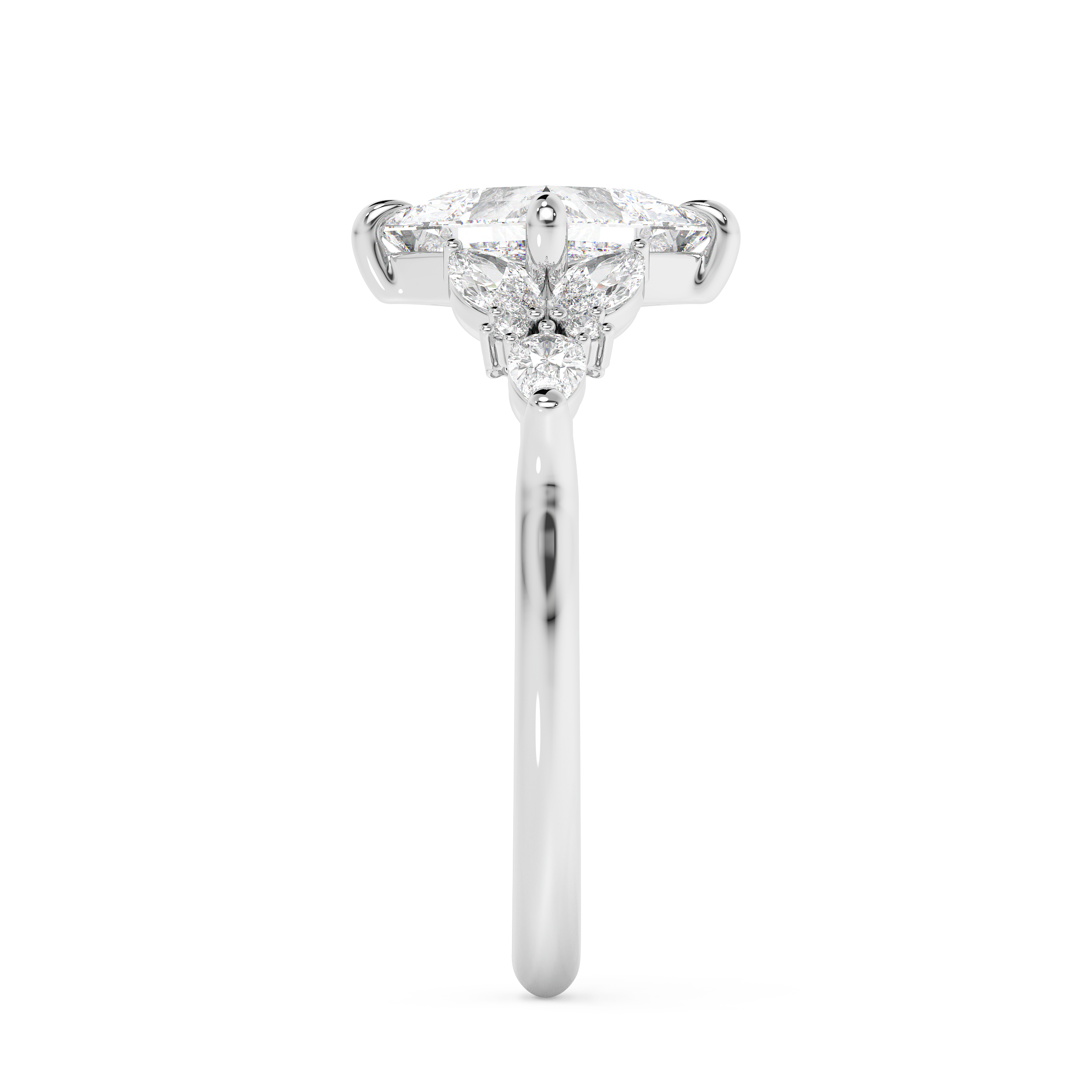 Princess Cluster Lab Grown Diamond Engagement Ring