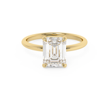 Emerald Solitaire Lab Grown Diamond Engagement Ring