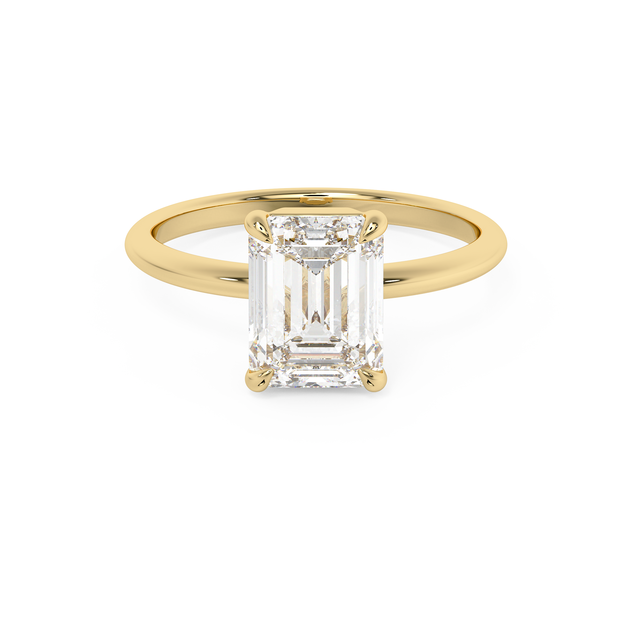 Emerald Solitaire Lab Grown Diamond Engagement Ring
