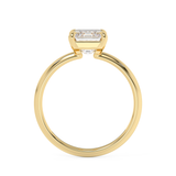 Emerald Solitaire Lab Grown Diamond Engagement Ring