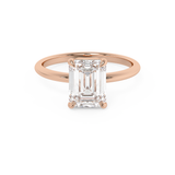 Emerald Solitaire Lab Grown Diamond Engagement Ring