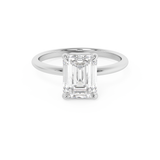 Emerald Solitaire Lab Grown Diamond Engagement Ring