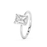 Emerald Solitaire Lab Grown Diamond Engagement Ring