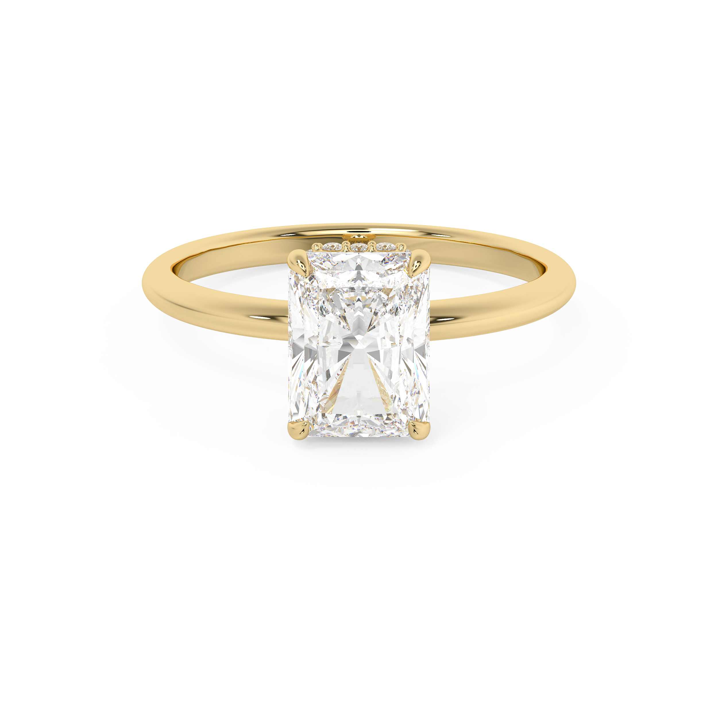 Radiant Hidden Halo Lab Grown Diamond Engagement Ring