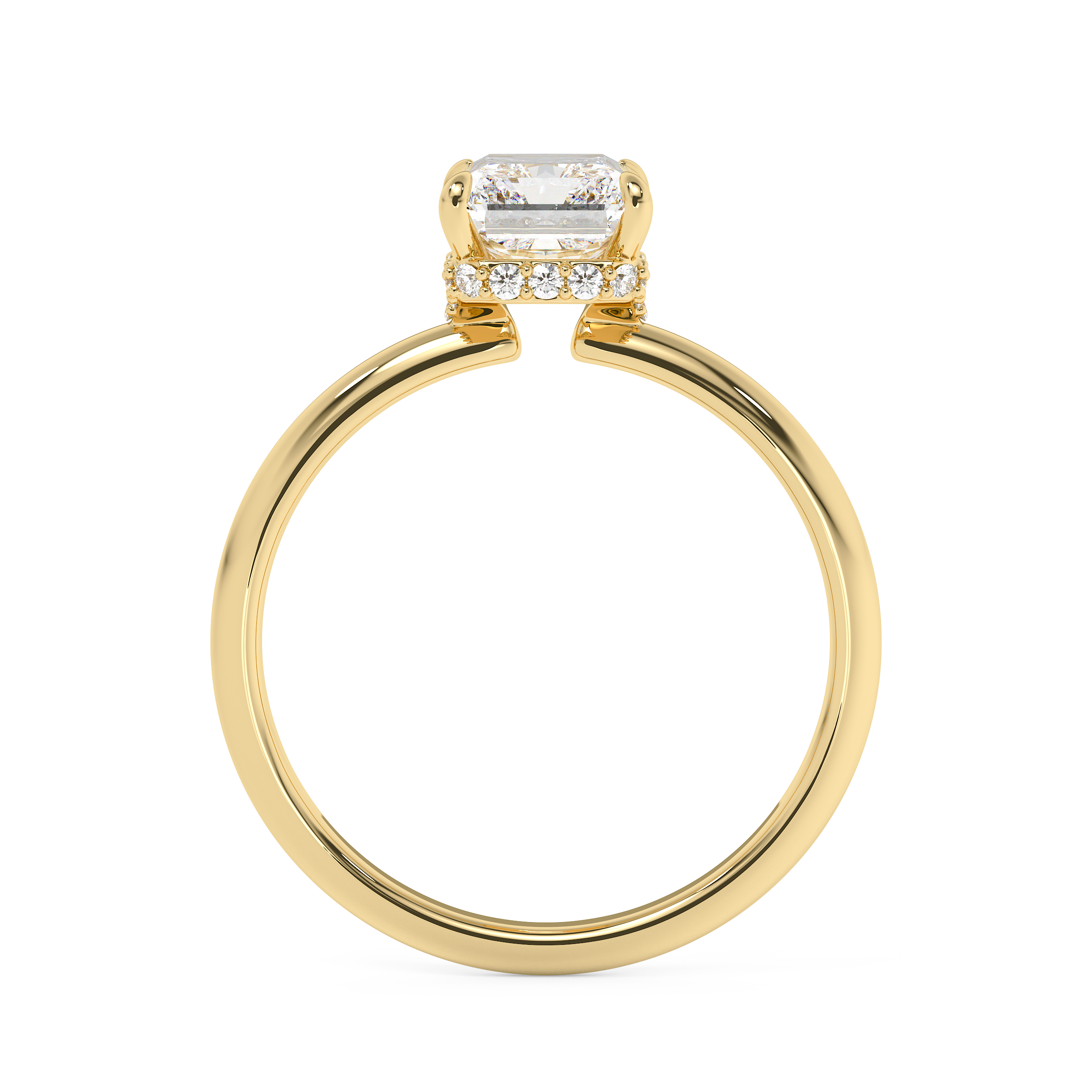 Radiant Hidden Halo Lab Grown Diamond Engagement Ring