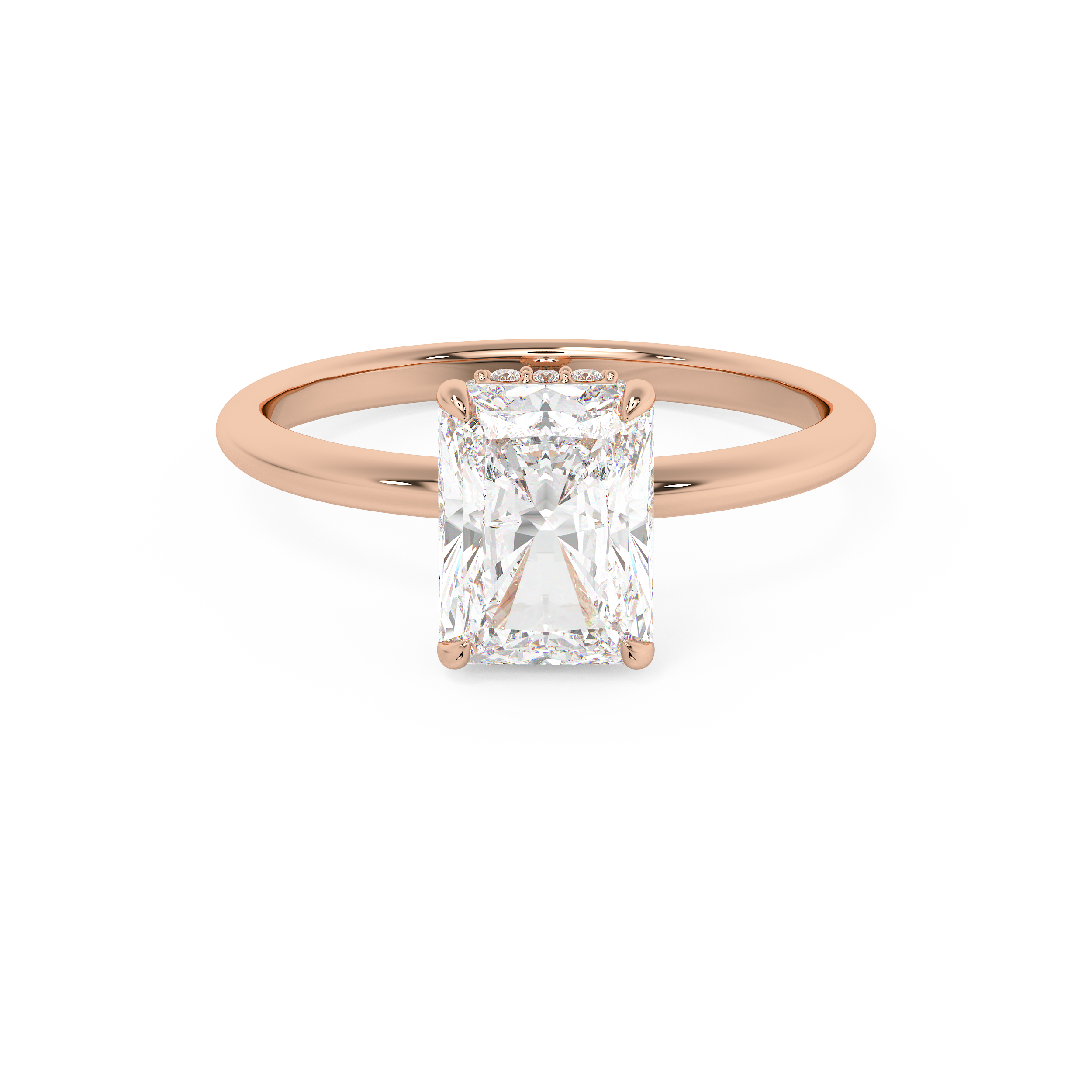 Radiant Hidden Halo Lab Grown Diamond Engagement Ring