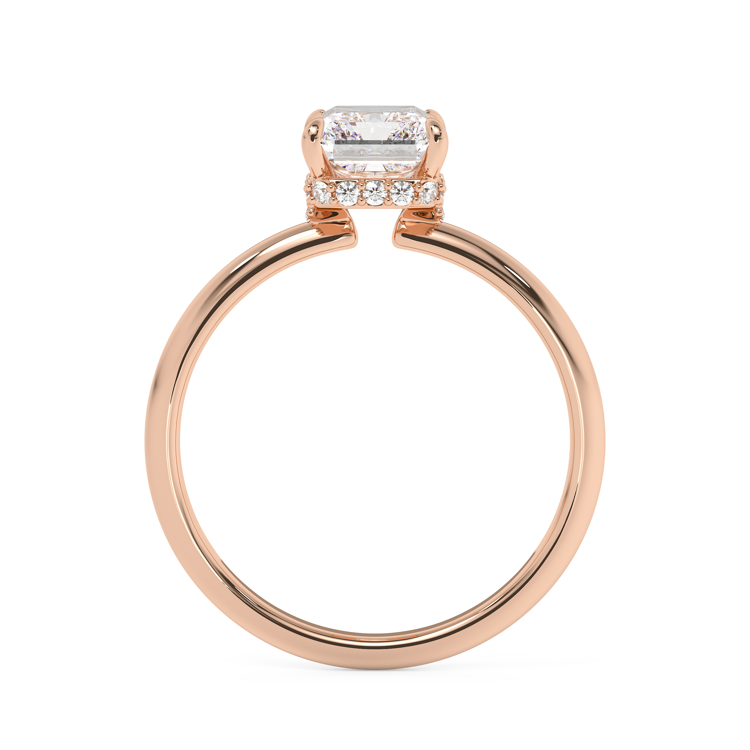 Radiant Hidden Halo Lab Grown Diamond Engagement Ring
