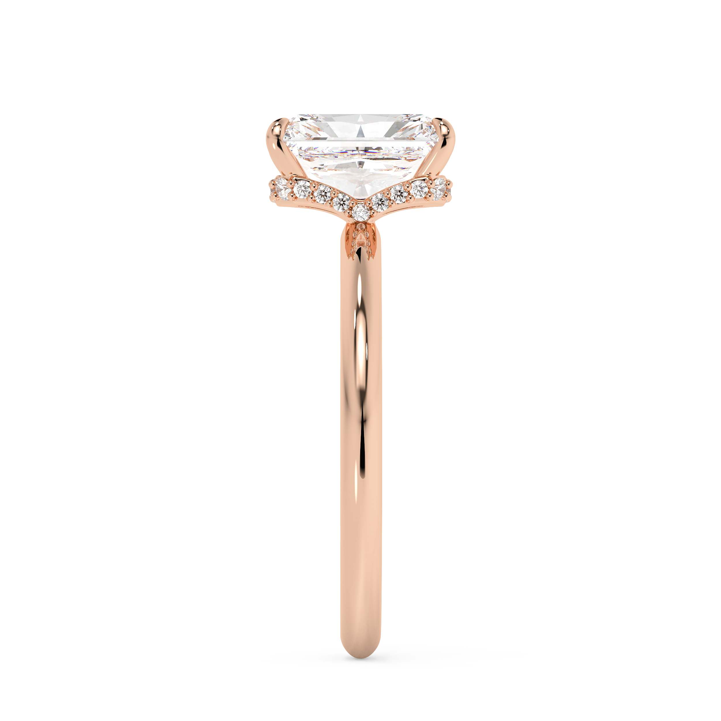Radiant Hidden Halo Lab Grown Diamond Engagement Ring