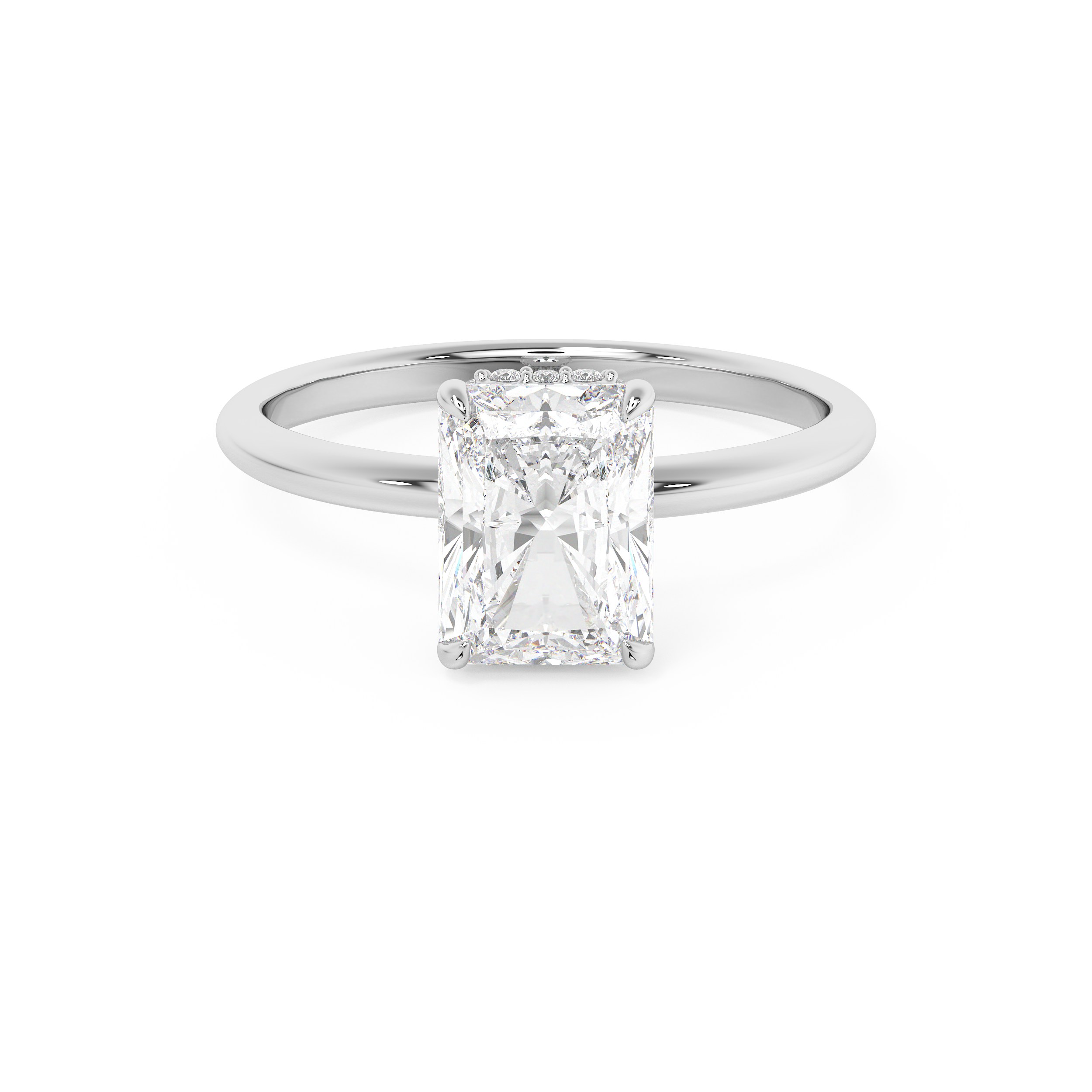 Radiant Hidden Halo Lab Grown Diamond Engagement Ring