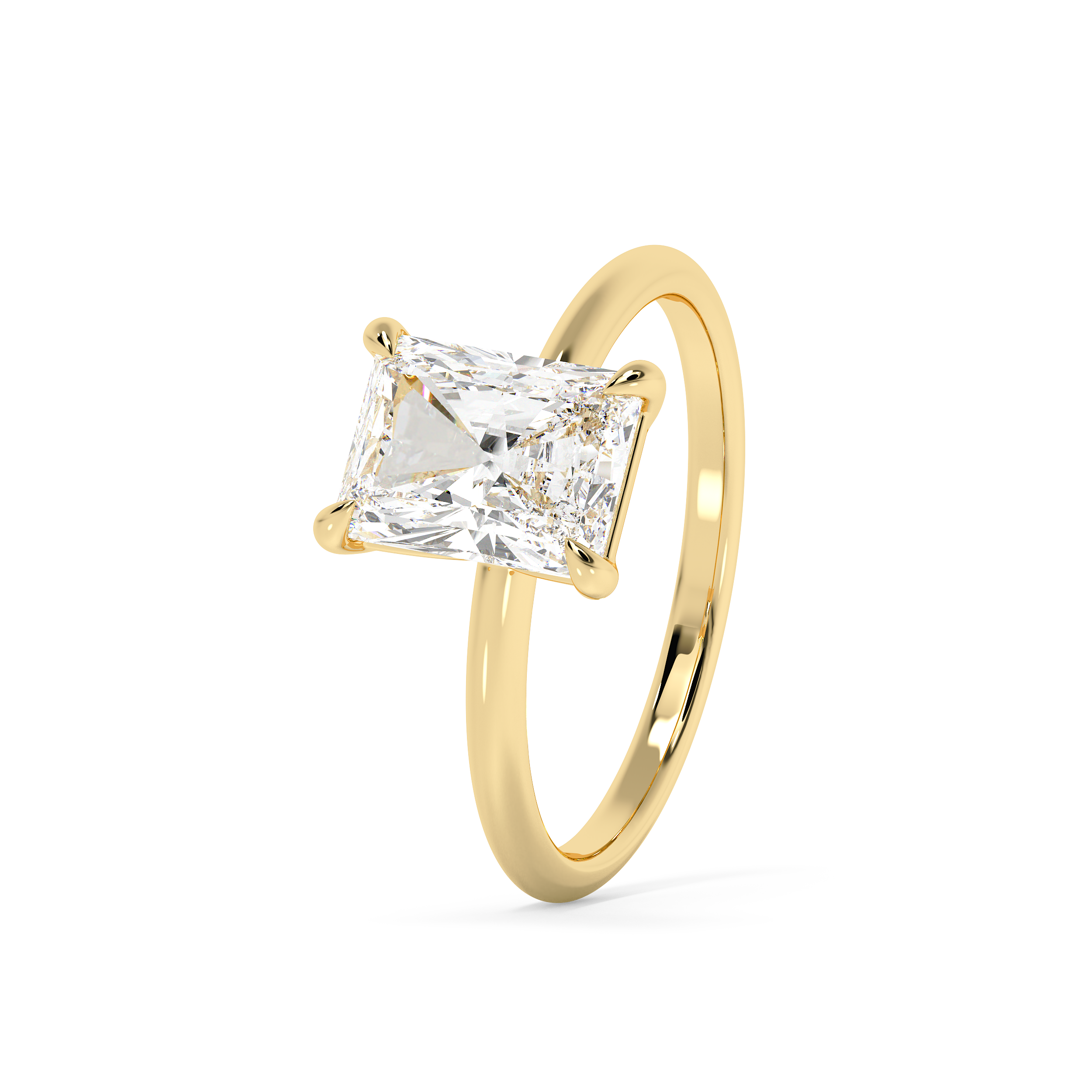 Radiant Solitaire Lab Grown Diamond Engagement Ring