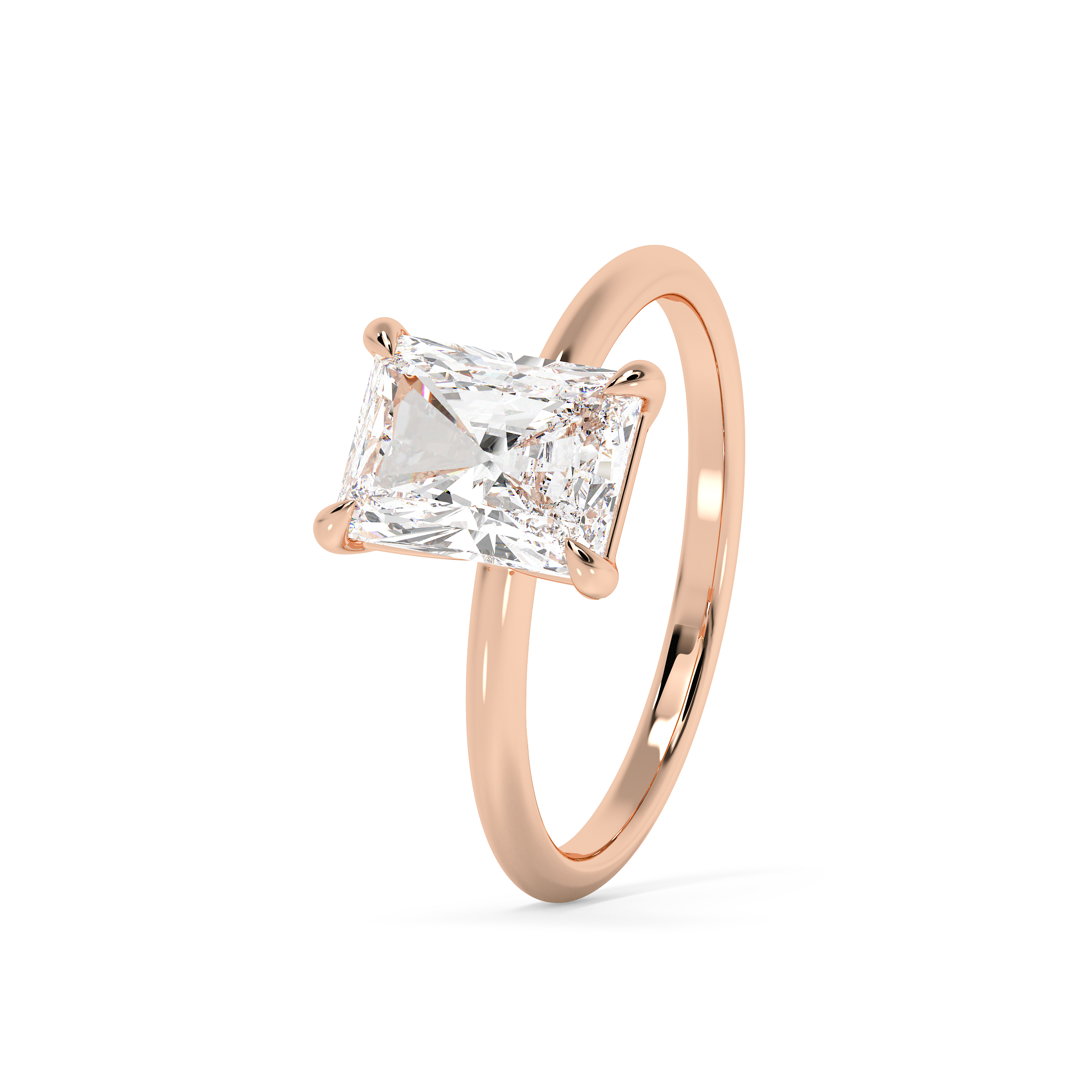 Radiant Solitaire Lab Grown Diamond Engagement Ring