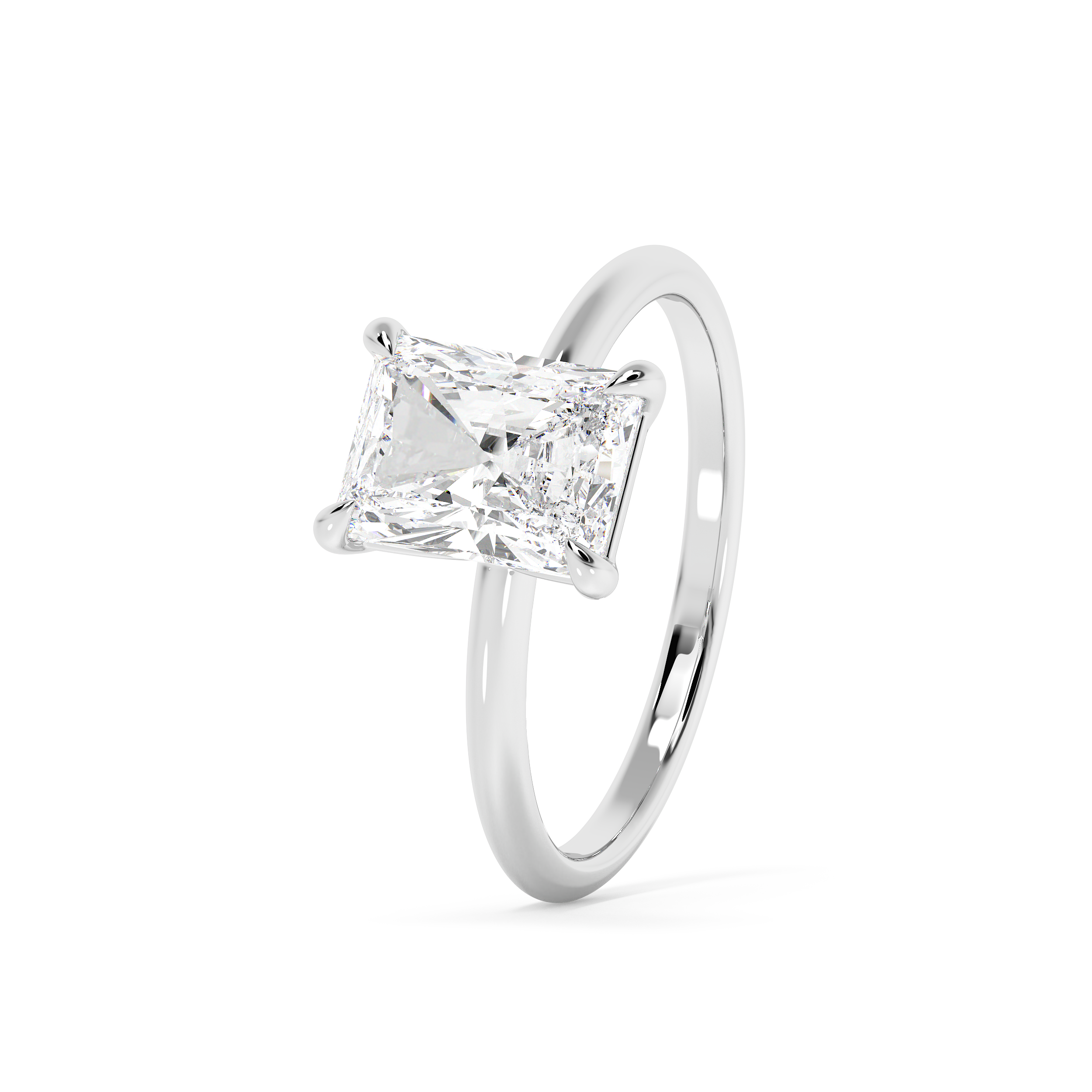 Radiant Solitaire Lab Grown Diamond Engagement Ring