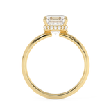 Asscher Hidden Halo Lab Grown Diamond Engagement Ring