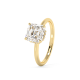 Asscher Hidden Halo Lab Grown Diamond Engagement Ring