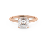 Asscher Hidden Halo Lab Grown Diamond Engagement Ring