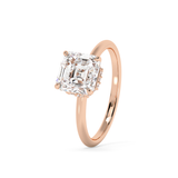 Asscher Hidden Halo Lab Grown Diamond Engagement Ring