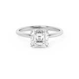 Asscher Hidden Halo Lab Grown Diamond Engagement Ring